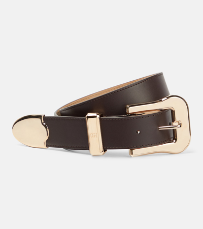 Gabriela Hearst Austin Leather Belt In Bordeaux