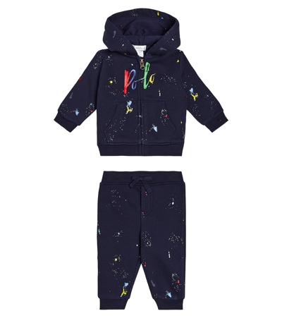 Polo Ralph Lauren Baby Cotton-blend Hoodie And Sweatpants Set In Blue