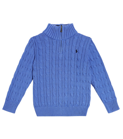 Polo Ralph Lauren Kids' Cable-knit Cotton Sweater In Summer Blue