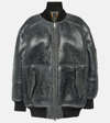 BLANCHA SHEARLING AND LEATHER BOMBER JACKET