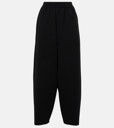 The Row Ednah Wool Sweatpants In Black