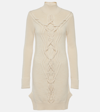 Isabel Marant High Collar Beige Dress In Ecru