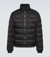Versace Barocco Jacquard Zip-up Puffer Jacket In Black