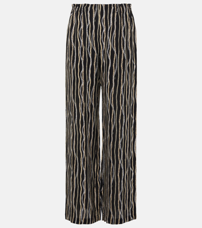 Chloé Printed Silk Pants In Black