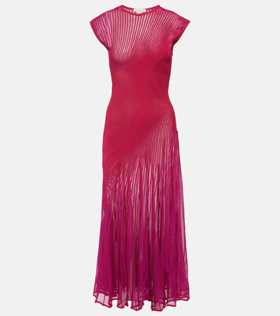 Alaïa Trompe-l'ail Maxi Dress In Pink