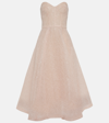 MONIQUE LHUILLIER EMBROIDERED STRAPLESS GOWN