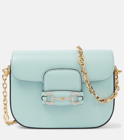 Gucci Mini Horsebit 1955 Shoulder Bag In Blue