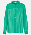 Isabel Marant Étoile Ruffle-trimmed Cotton Shirt In Emerald
