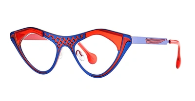 Theo Eyewear Liz - Transparent Coral Rx Glasses In Red