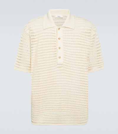 Commas Pointelle Polo Shirt In Off-white