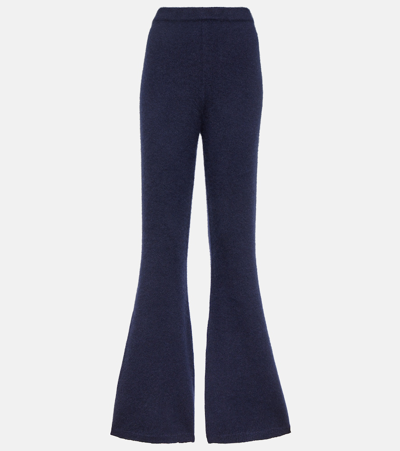 Gabriela Hearst Niven Cashmere And Silk Pants In Dark Navy