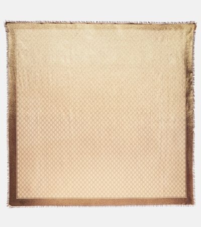 Gucci Gg Jacquard Wool Scarf In Neutrals
