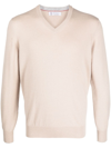 BRUNELLO CUCINELLI MAGLIONE CASHMERE BEIGE CHIARO