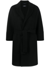 S Max Mara Arona Belted Double-faced Wool Coat In Black