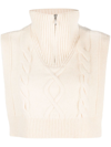 Apc Cable-knit Cropped Collar In White