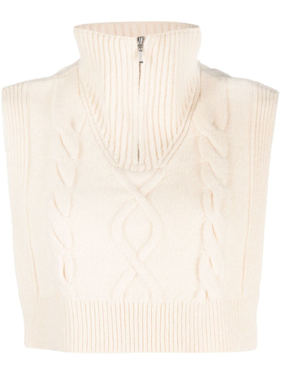 Apc Cable-knit Cropped Collar In White