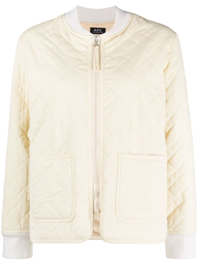 Apc Elea Quilted Jacket In White