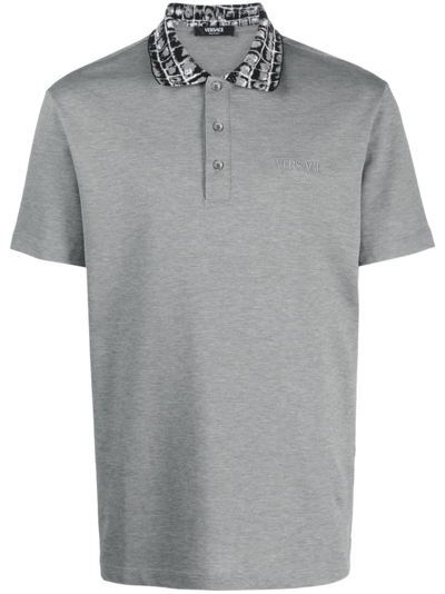 Versace Coccodrillo 棉polo衫 In Gray