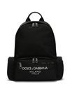 Dolce & Gabbana Nylon Backpack With Logo In Black