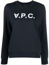 Apc A.p.c. Relaxed-fit Lightweight Cotton Blend Sweatshirt In Blue