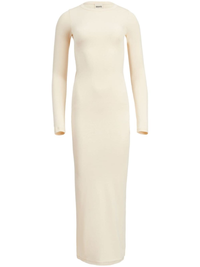 Khaite Bayra Long-sleeve Maxi Dress In White
