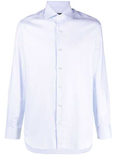 Barba Buttoned Cotton Shirt In White