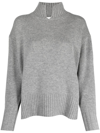 Allude Fine-knit Roll-neck Jumper In Gray