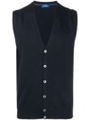 Barba Napoli V-neck Vest In Blue In Black