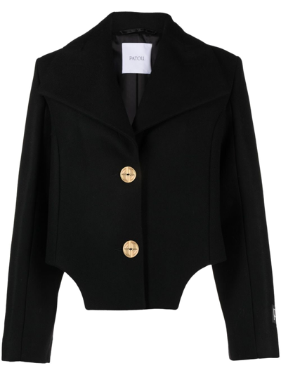 Patou Cut-out Cropped Jacket In Black