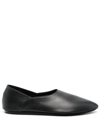 Jil Sander Two-panel Leather Ballerina Flats In Black