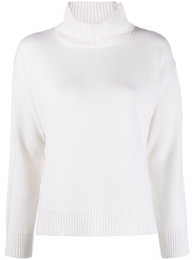 Le Tricot Perugia Mock-neck Wool-blend Jumper In White
