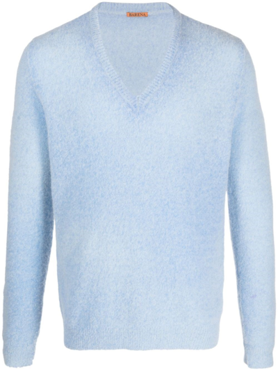 Barena Venezia V-neck Merino Jumper In Blue