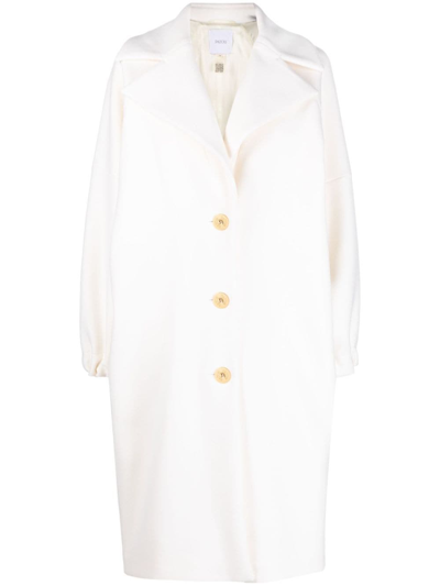 Patou Single-breasted Midi Coat In White