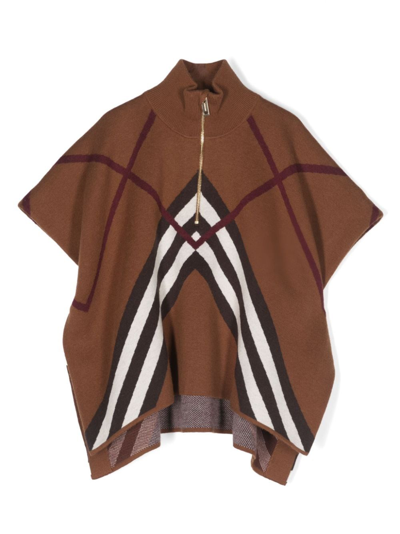 Burberry Kids' Mantella A Righe In Brown