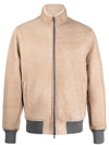 BARBA BOMBER PELLE SCAMOSCIATA BEIGE