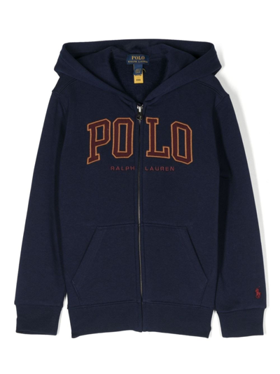 Polo Ralph Lauren Kids' Felpa Con Cappuccio Blu In Blue