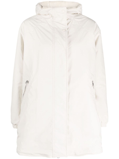 Woolrich Reversible Hooded Coat In White