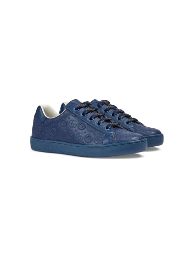 Gucci Kids' Sneakers Gg Supreme In Blue