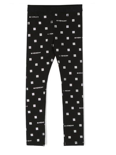 Givenchy Kids' 4g-print High-rise Leggings In Black