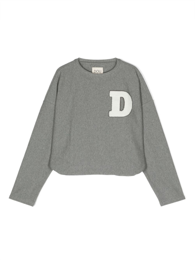 Douuod Kids' Grey Cotton Sweatshirt In Gray