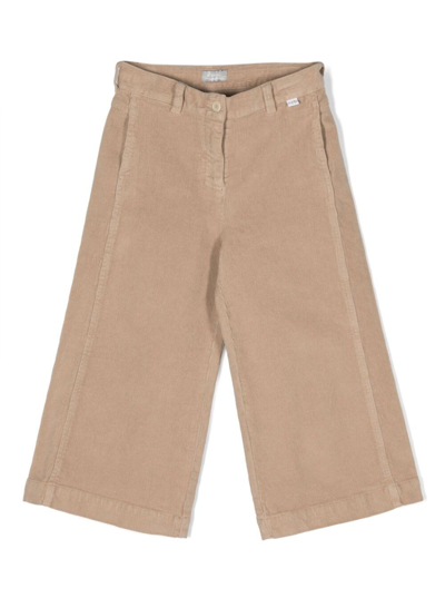 Il Gufo Kids' Corduroy Wide-leg Trousers In Brown