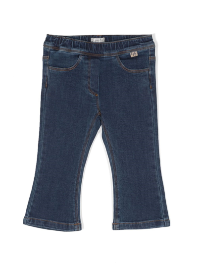 Il Gufo Babies' Logo-patch Contrast-stitch Jeans In Blue