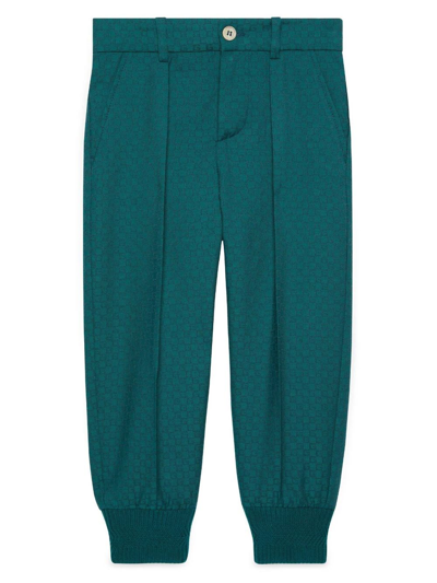 Gucci Kids' Boys Blue Wool Square G Trousers