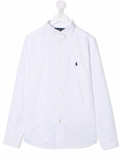 Polo Ralph Lauren Kids' Camicia Cotone Bianco In White