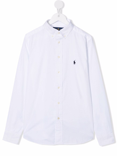 Polo Ralph Lauren Kids' Child Oxford Shirt In White Slim-fit Cotton