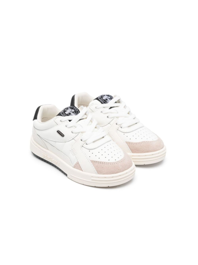 Palm Angels Kids' Perforated Leather Sneakers In White