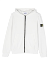 Stone Island Kids' Felpa Cotone Bianco In White