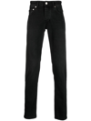 Barba Napoli Jeans Slim In Misto Cotone Con Toppa Con Logo In Black