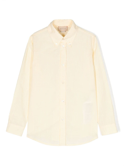 Gucci Teen Boys Yellow Cotton Rhombus Shirt