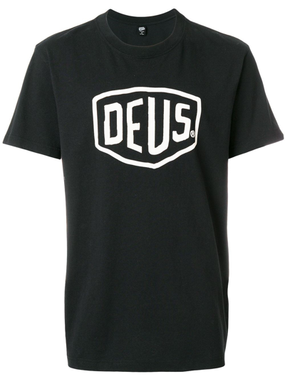 Deus T-shirt Cotone Nero In Black